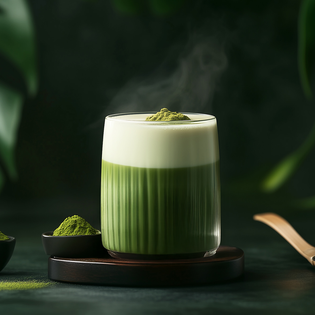 Cremiger heißer Matcha Latte mit Matcha Pulver – beliebtes Getränk für Matcha Liebhaber und grüne Tee Genießer