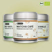 Matcha Classic Set von Raw Elements – 100 % Bio Matcha mit Vanille, Café und purer Sorte
