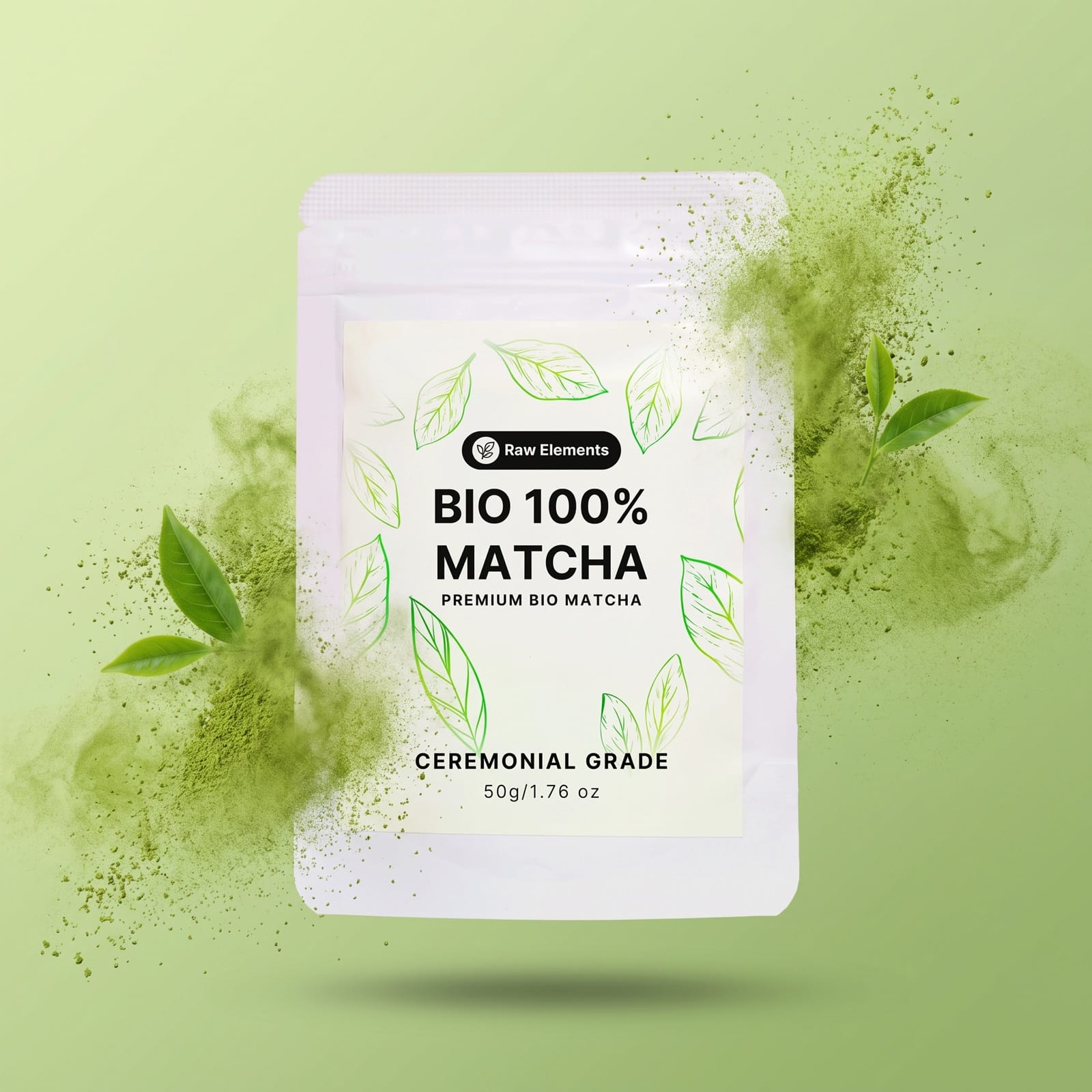Bio 100% Matcha Pulver – Ceremonial Grade, mild und cremig, zuckerfrei & vegan