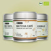 Matcha Classic Set von Raw Elements – 100 % Bio Matcha mit Vanille, Café und purer Sorte