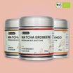 Matcha Fruity Punch Set von Raw Elements – 100 % Bio Matcha mit Mango, Erdbeere und Zitrone.