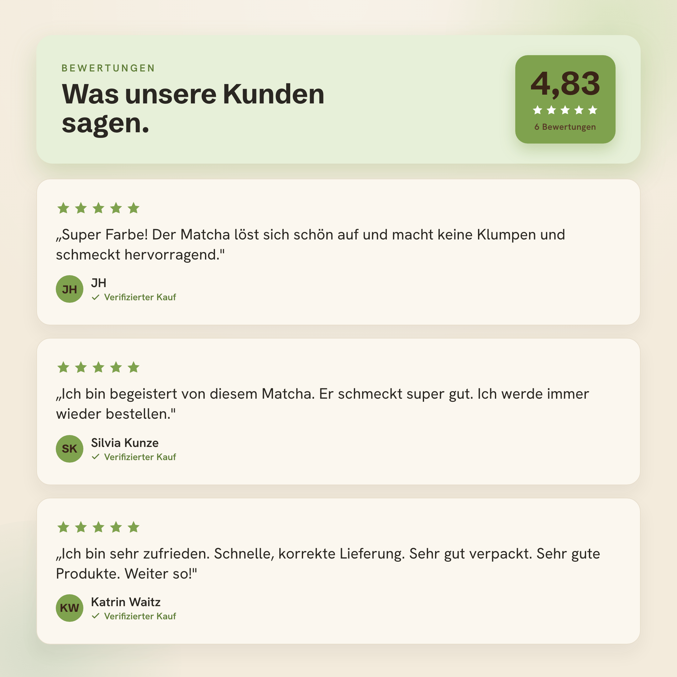 Kundenbewertungen 4,83 von 5