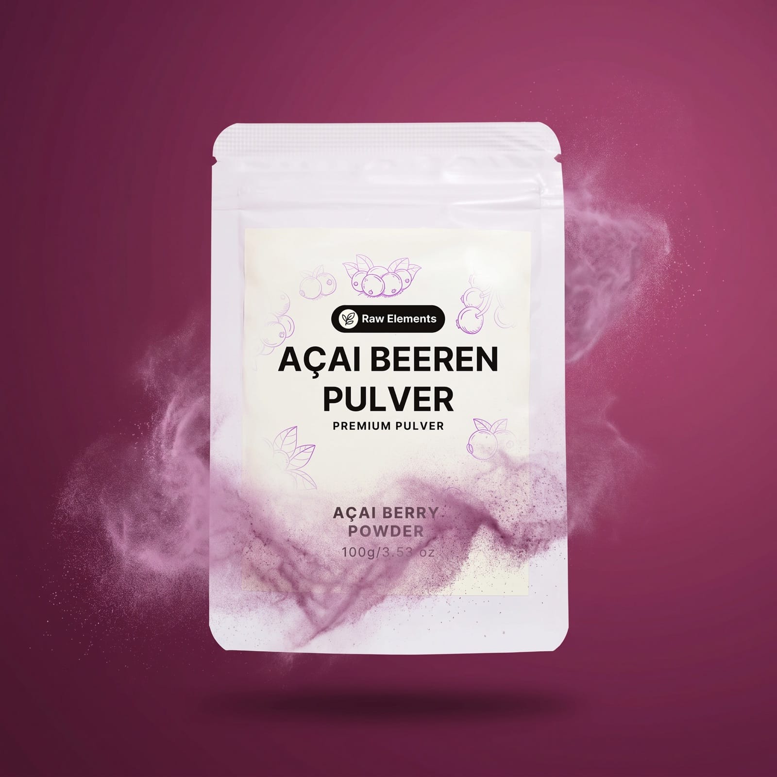 Açaí Beeren Pulver – Bio Superfood, gefriergetrocknet & vegan, 100 g